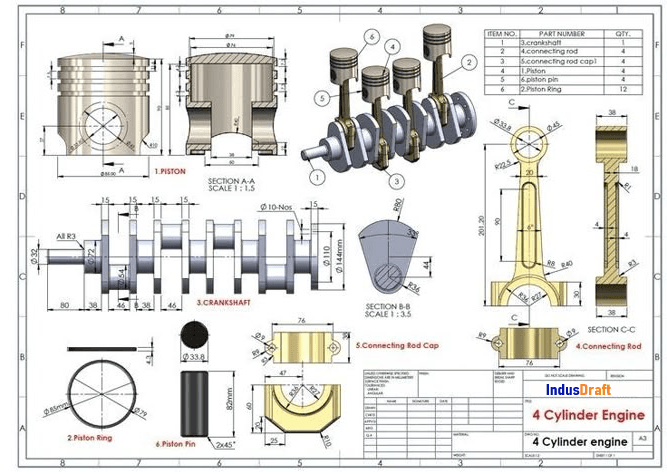 mechanical drafting services| INDUSDRAFT